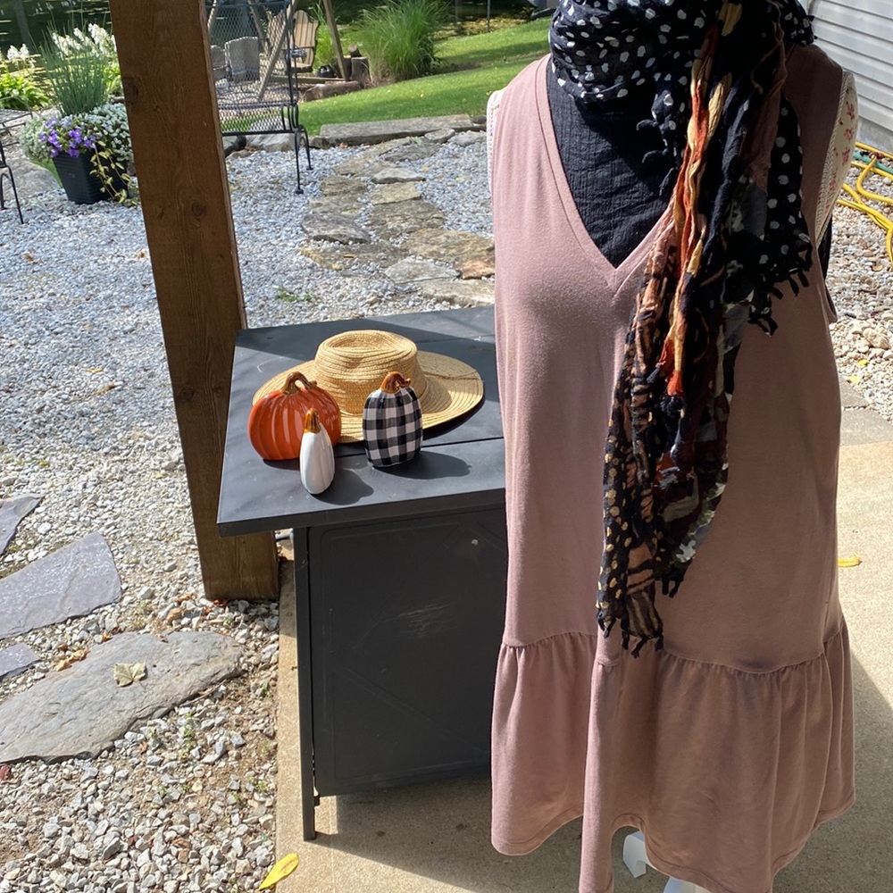 Summer V Neck.low waisted.sleeveless dress. Size L